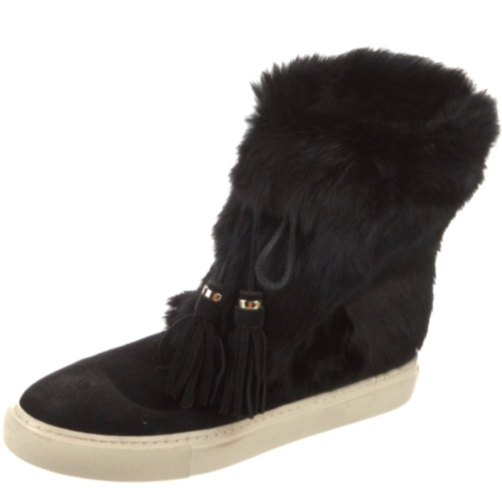 🐰Authentic Tory Burch 100% Real Rabbit Fur/Suede Booties🐰 - Picture 2 of 6